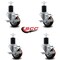 Service Caster 3'' Maroon Poly Swivel 1-3/4'' Expanding Stem Caster Set with Brake, 4PK SCC-EX20S314-PPUB-MRN-TLB-134-4 - alternate 4
